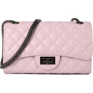 Women Light Purple Imported Trendy Quilted Crossbody Shoulder Chain Designer Bag